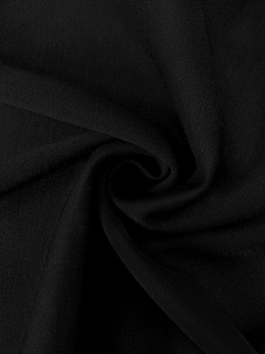 Elegant Puff-Sleeve Maxi Dress – Button Details and Side Slit