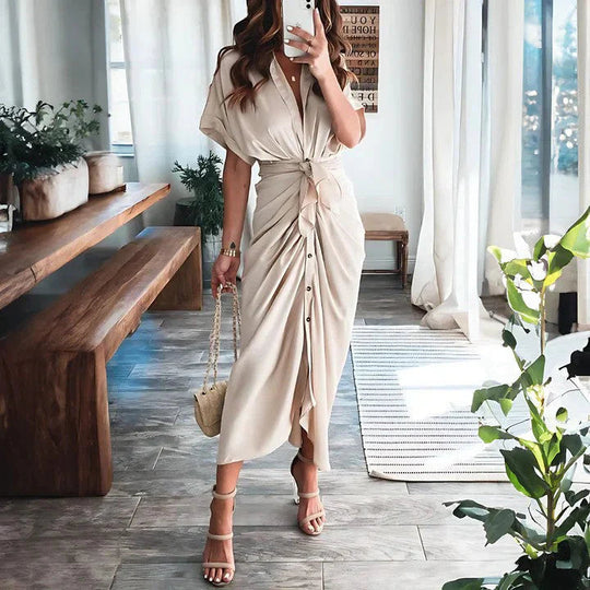 Fitted Ruched Midi Dress for Evening Events