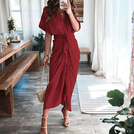 Fitted Ruched Midi Dress for Evening Events