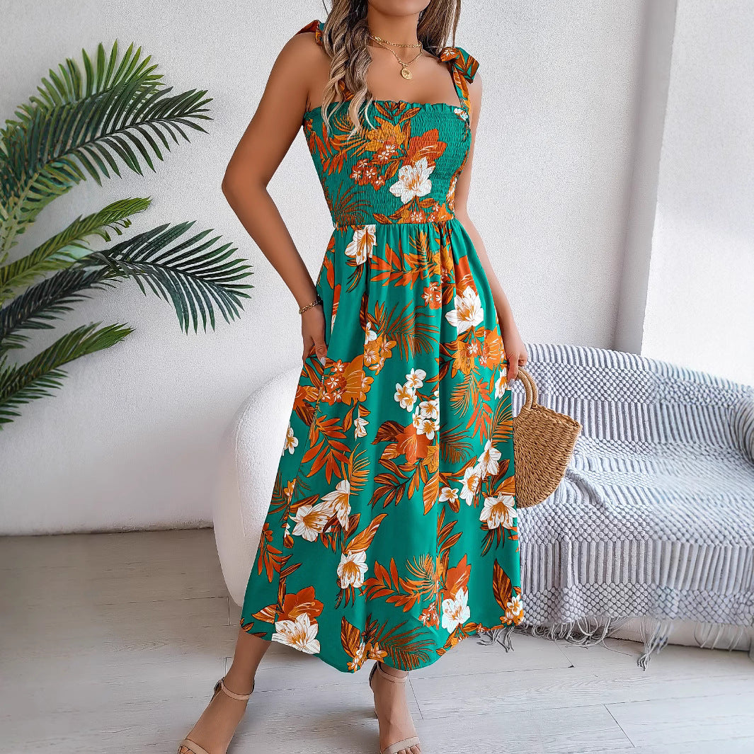 Floral Corset Midi Dress for Summer Holidays and Events