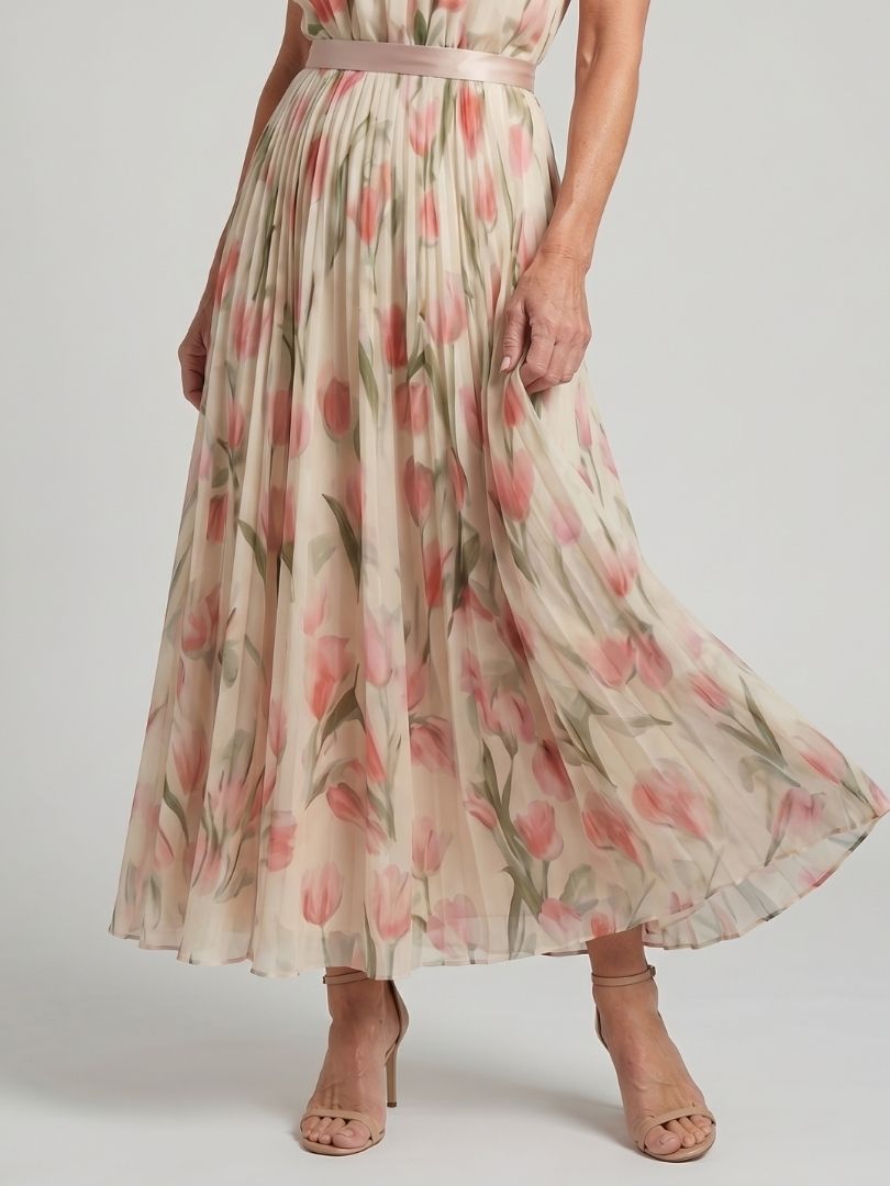 Floral Halter-Neck Midi Dress for Summer
