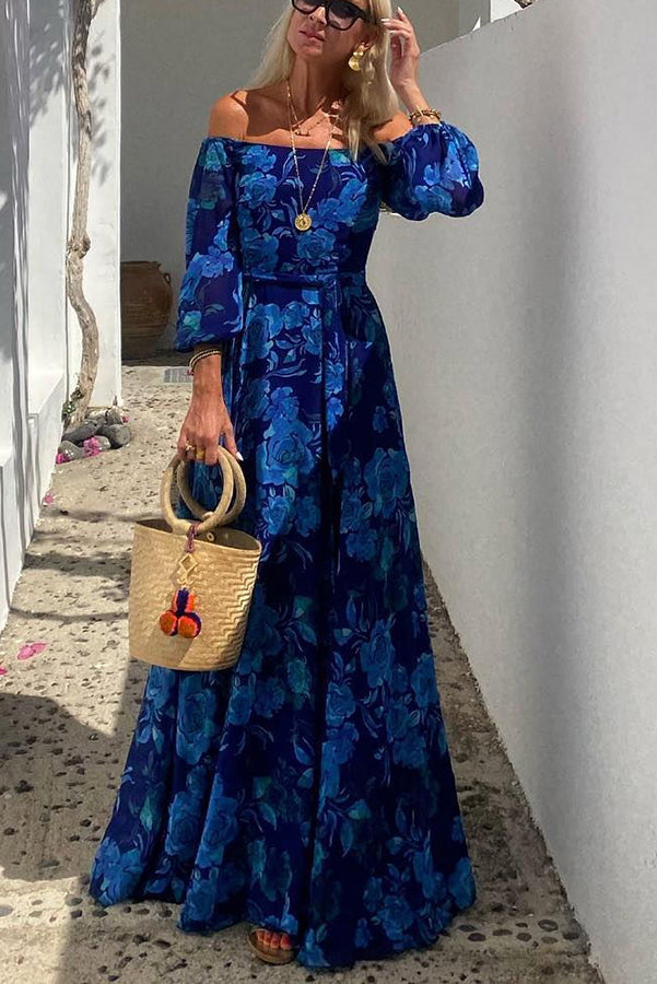 Floral Off-the-Shoulder Maxi Dress – Romantic Summer Occasion Style