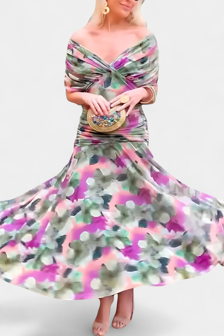 Floral V-Neck Maxi Dress – Flowing Romantic Occasion Style
