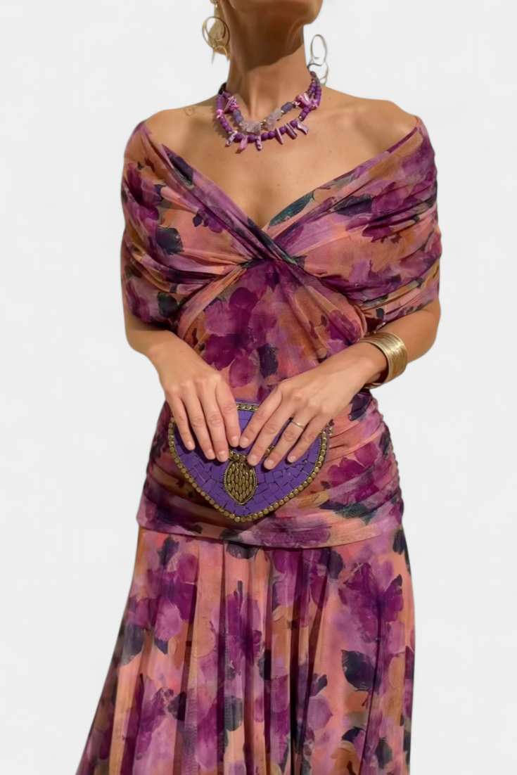 Floral V-Neck Maxi Dress – Flowing Romantic Occasion Style