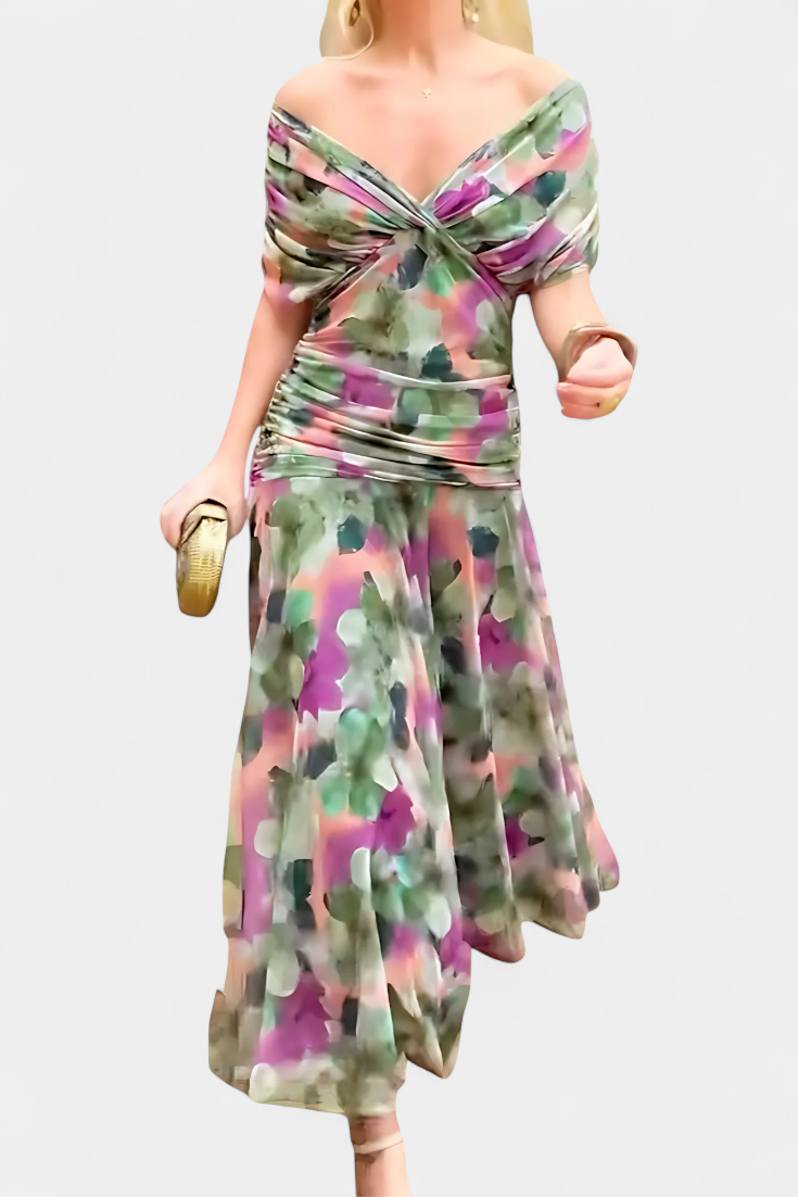 Floral V-Neck Maxi Dress – Flowing Romantic Occasion Style