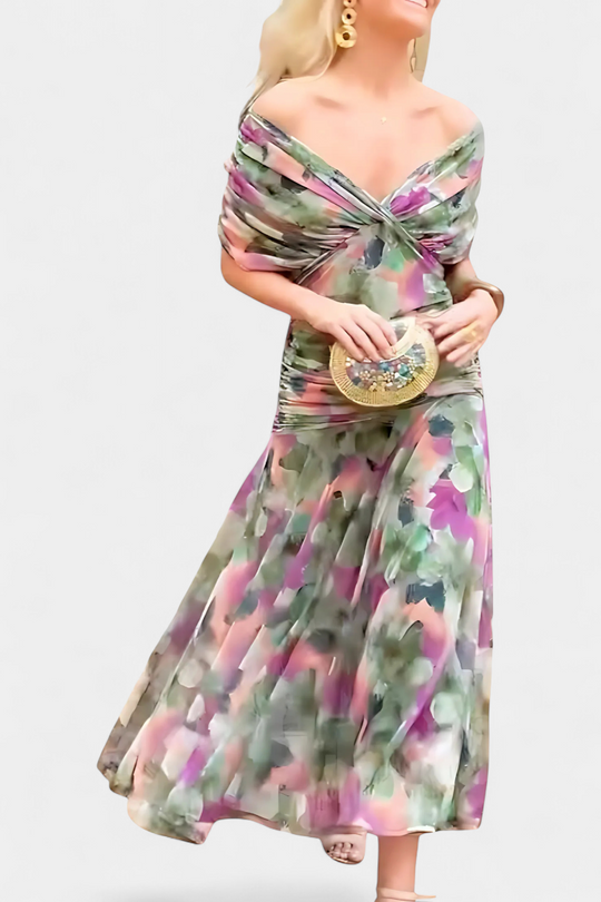 Floral V-Neck Maxi Dress – Flowing Romantic Occasion Style