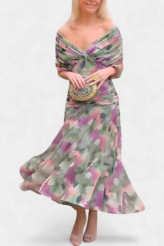 Floral V-Neck Maxi Dress – Flowing Romantic Occasion Style