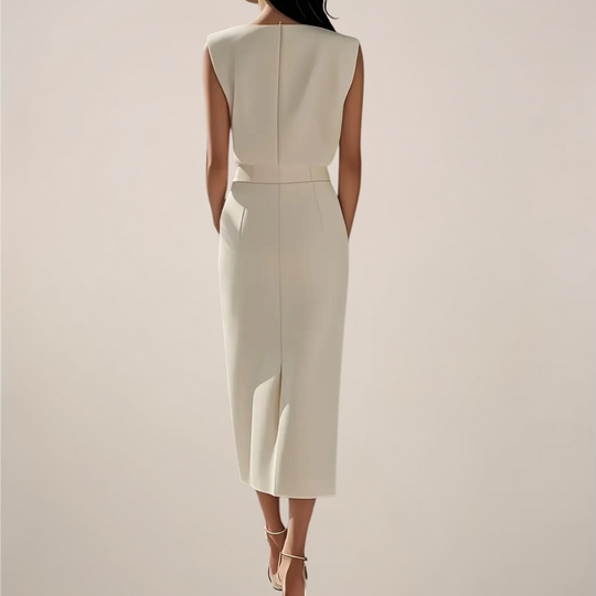 Flowing Elegant Midi Dress for Day and Evening