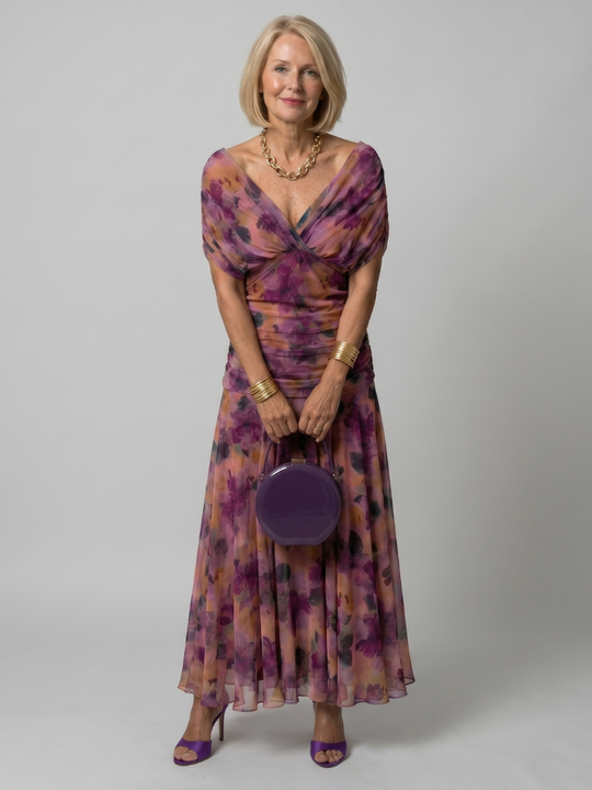 Flowing Off-Shoulder Midi Dress