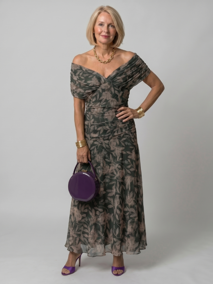 Flowing Off-Shoulder Midi Dress