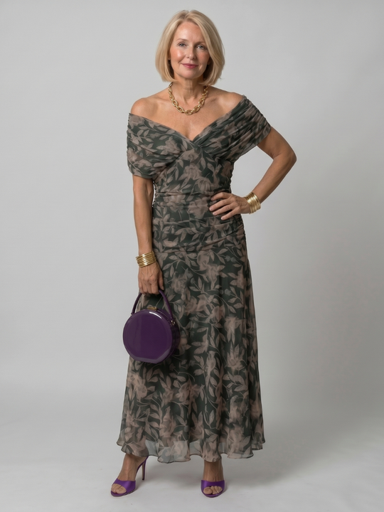 Flowing Off-Shoulder Midi Dress