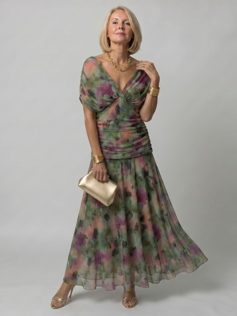 Flowing Off-Shoulder Midi Dress