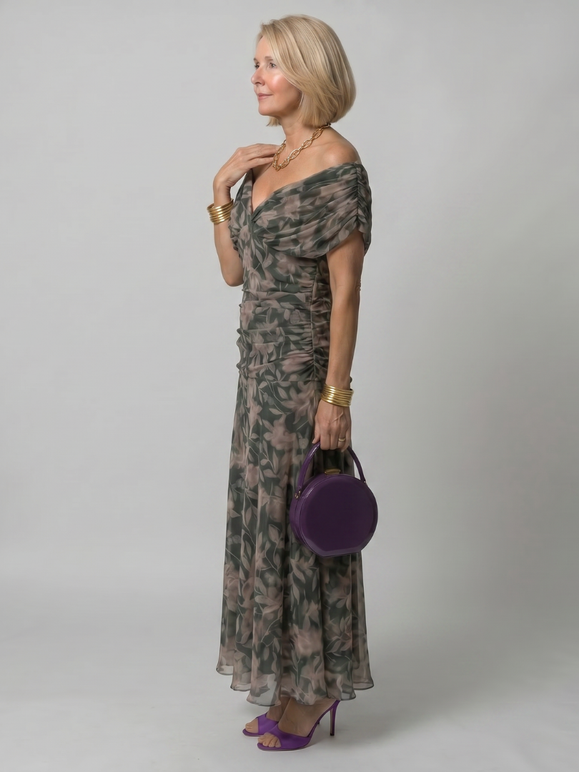 Flowing Off-Shoulder Midi Dress
