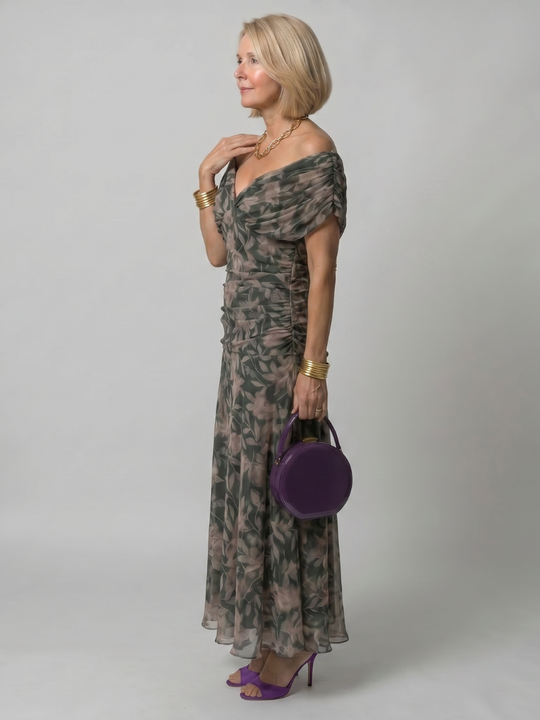 Flowing Off-Shoulder Midi Dress