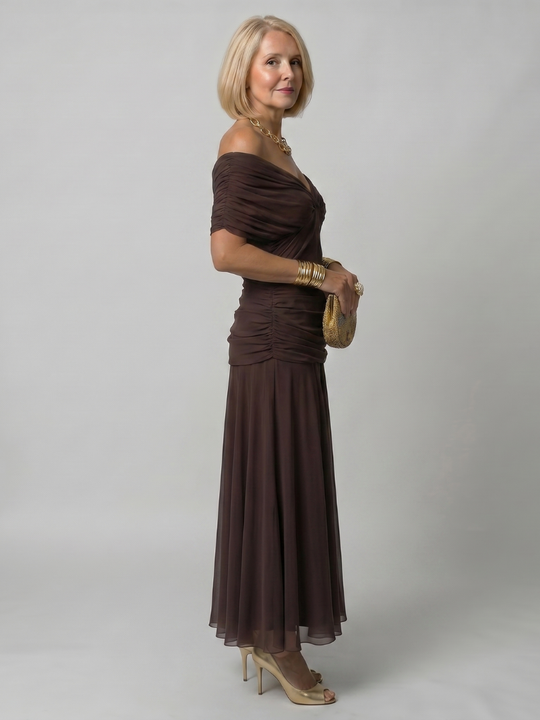 Flowing Off-Shoulder Midi Dress