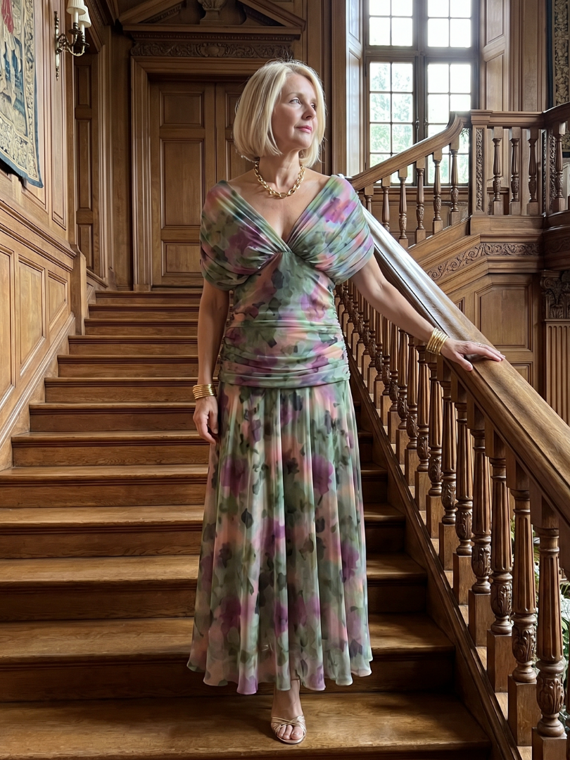 Flowing Off-Shoulder Midi Dress