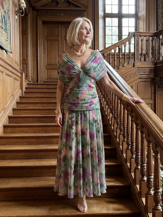 Flowing Off-Shoulder Midi Dress
