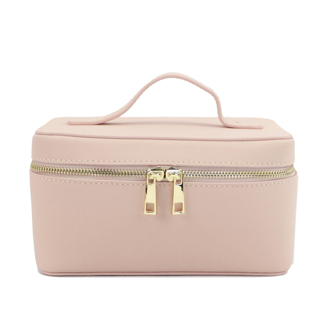 Genuine Split Leather Travel Toiletry Bag with Carry Handle