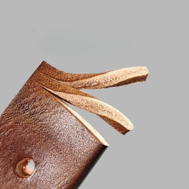 Handcrafted Cowhide Leather Belt with Lead-Free Brass Buckle, 3.8 cm