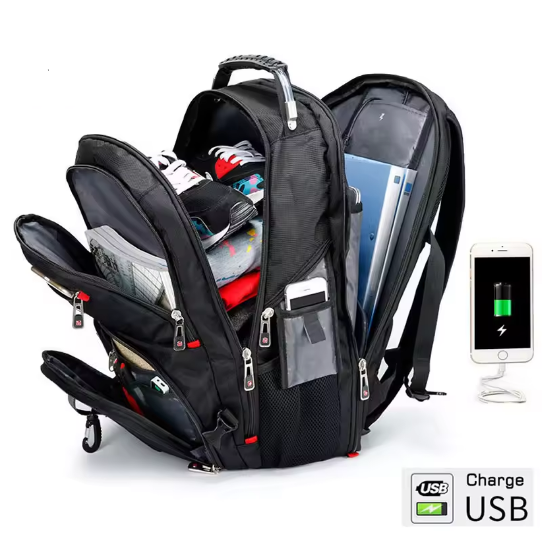 45L 17-Inch Laptop Backpack – USB Port, Anti-Theft Pockets and Water Resistance