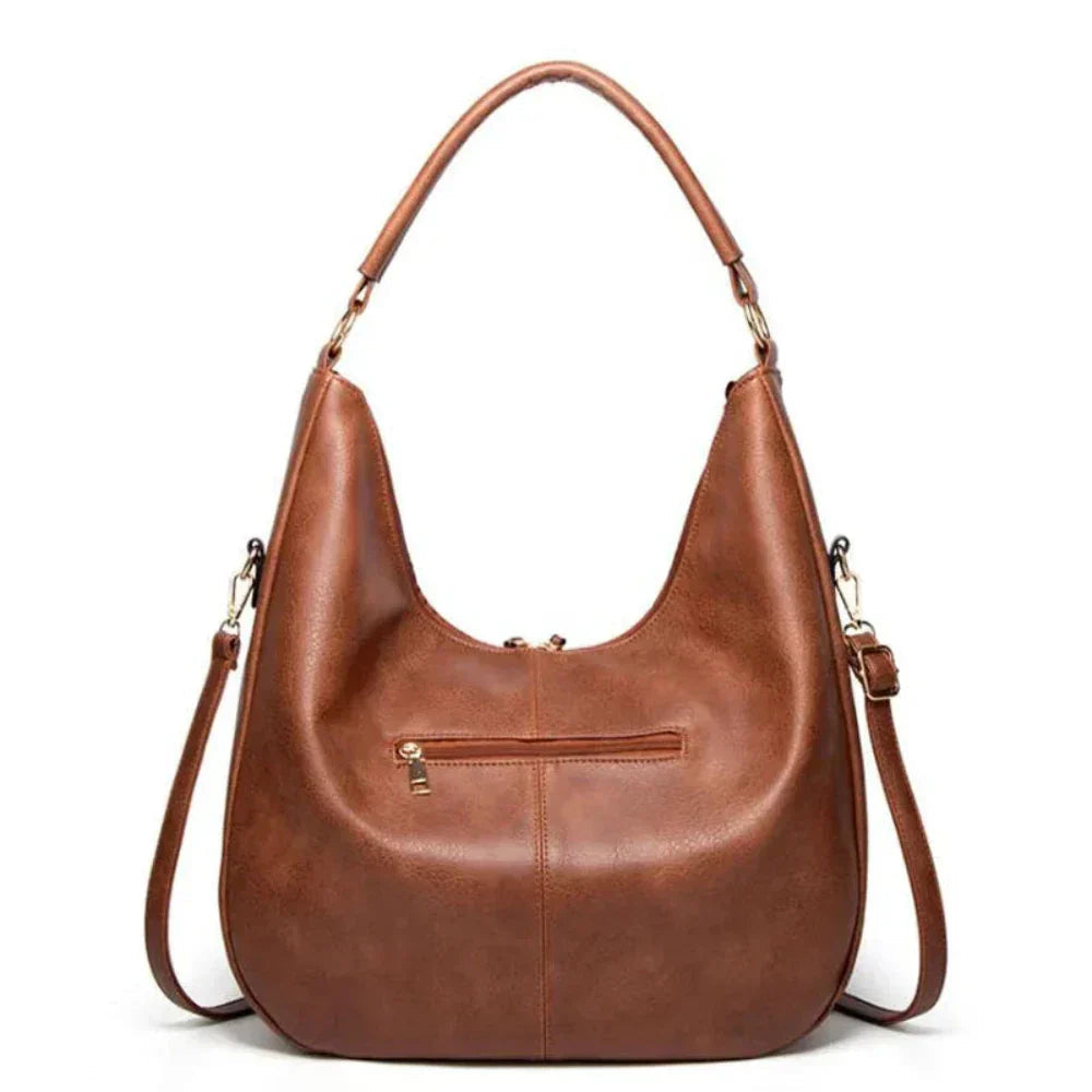 Large Vegan Leather Tassel Shoulder Bag – 43 × 40 × 13 cm