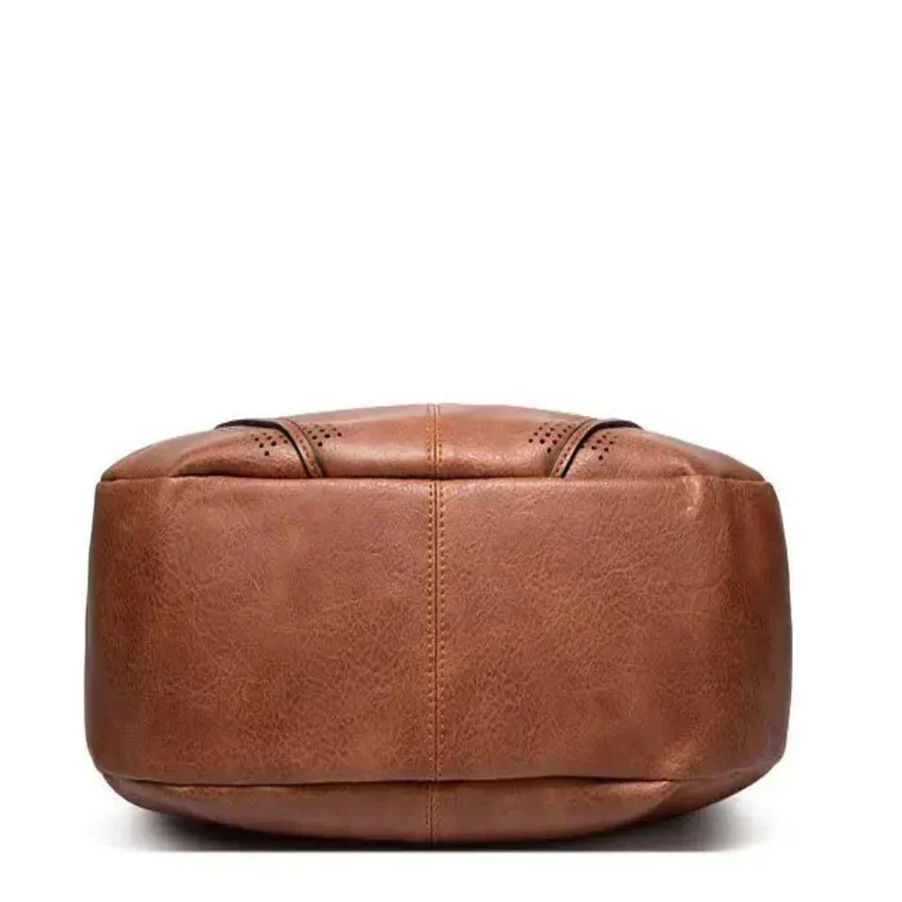 Large Vegan Leather Tassel Shoulder Bag – 43 × 40 × 13 cm