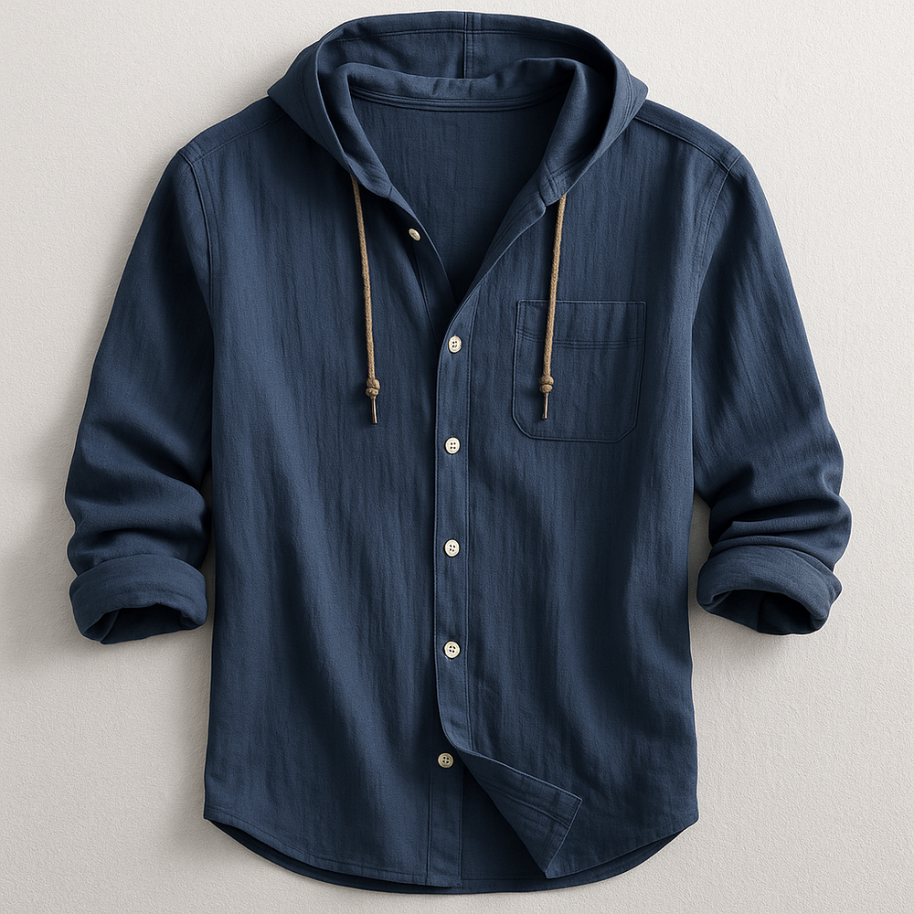 Laurent Monaco Men's Hooded Shirt – Premium Regular-Fit Style