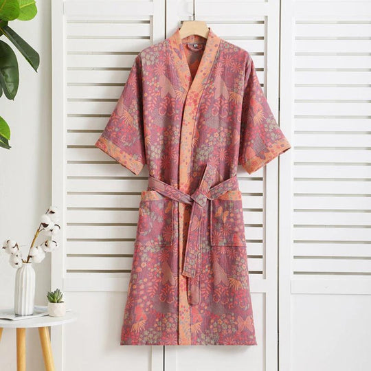 Lightweight Cotton Double-Knit Robe – Elegant Belted Bathrobe