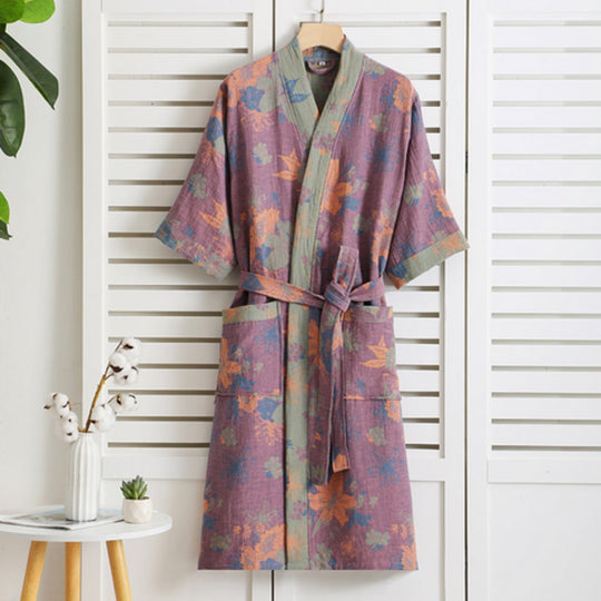 Lightweight Cotton Double-Knit Robe – Elegant Belted Bathrobe