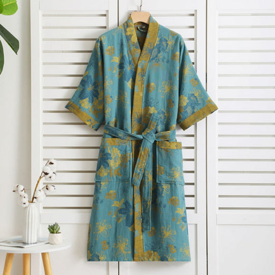 Lightweight Cotton Double-Knit Robe – Elegant Belted Bathrobe