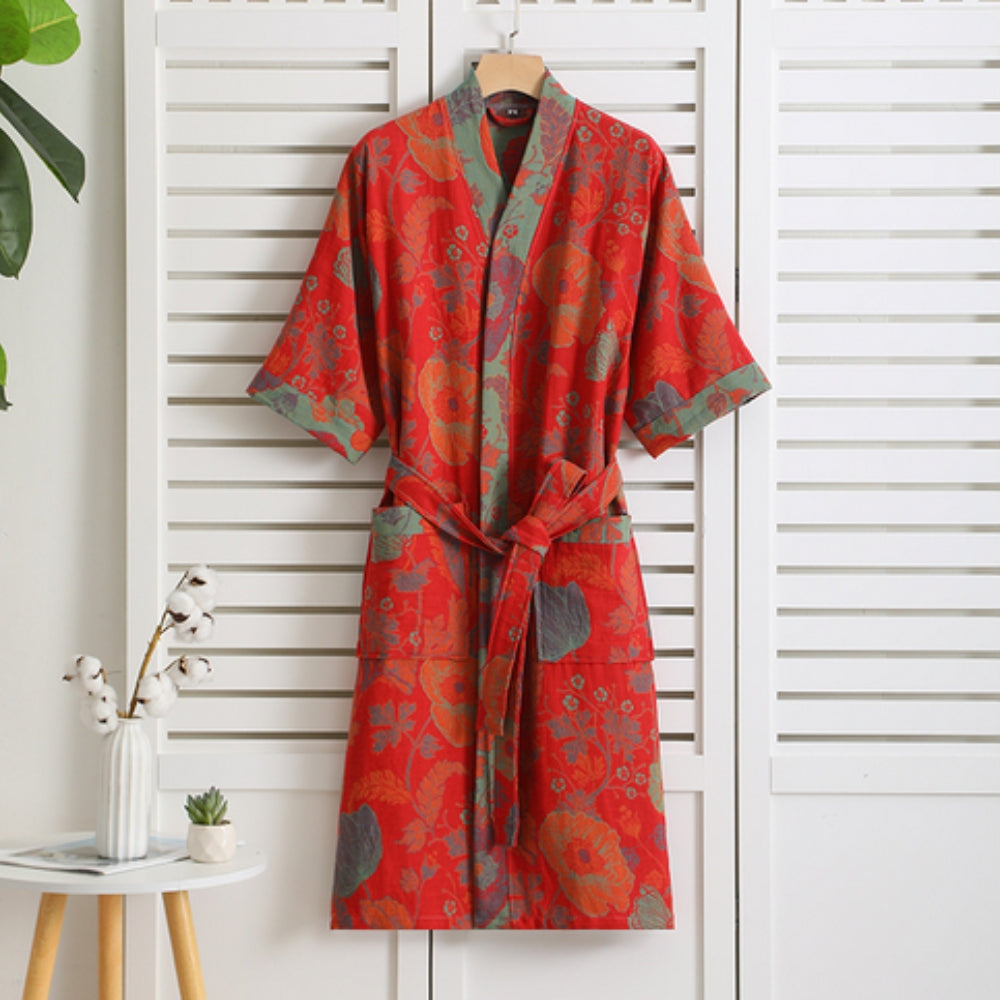 Lightweight Cotton Double-Knit Robe – Elegant Belted Bathrobe