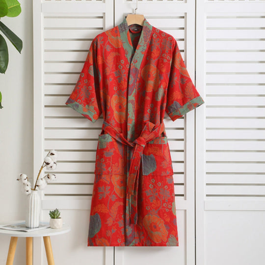 Lightweight Cotton Double-Knit Robe – Elegant Belted Bathrobe