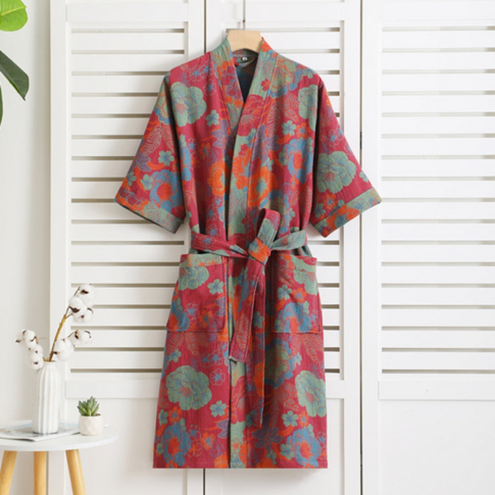 Lightweight Cotton Double-Knit Robe – Elegant Belted Bathrobe