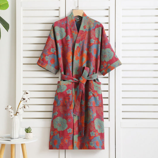 Lightweight Cotton Double-Knit Robe – Elegant Belted Bathrobe