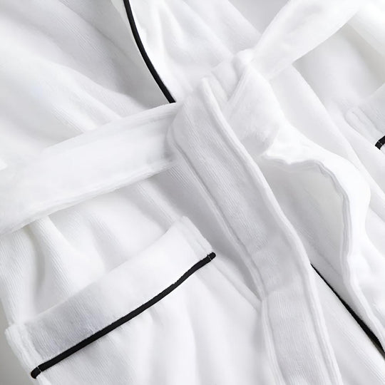 Lightweight Cotton Gauze Summer Robe – Mid-Sleeve Belted Bathrobe