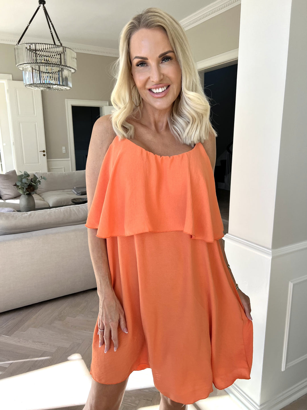 Lightweight Midi Slip Dress with Fine Straps