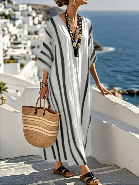 Mediterranean Maxi Kaftan Dress – Flowing Boho Holiday Style