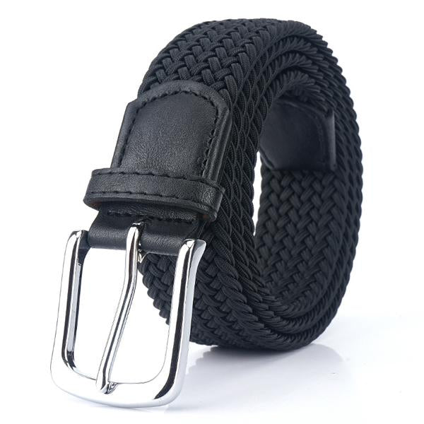 Men's Adjustable Braided Canvas Belt with Metal Buckle, S–2XL
