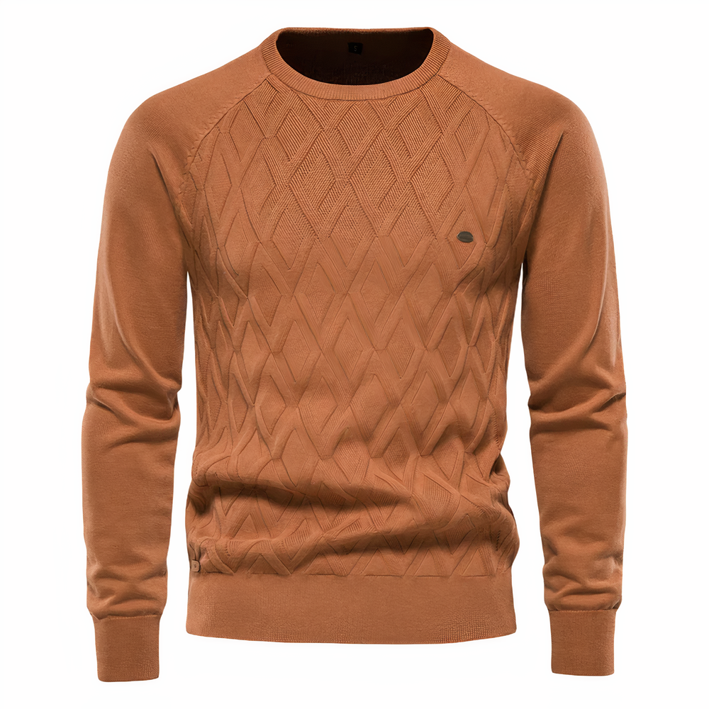Men's Argyle Crew-Neck Sweater – Soft Comfortable Knit