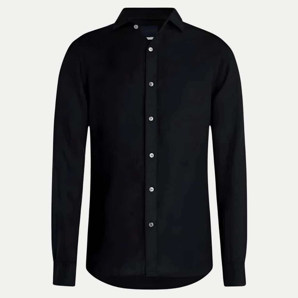 Men's Black Egyptian Cotton Shirt – Regular Fit and Wrinkle-Resistant Design