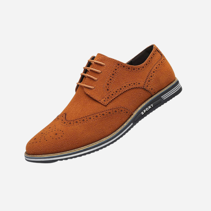 Men's Black Suede Lace-Up Shoes – Memory-Foam Insole