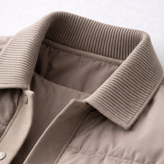 Men’s Button-Front Quilted Jacket – Structured Lightweight Winter Coat