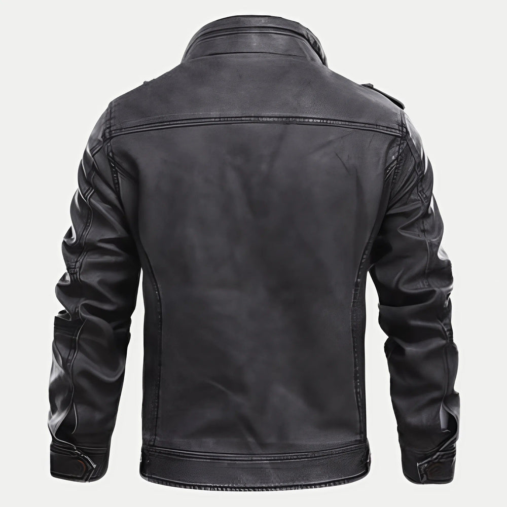 Men's Classic Black Leather Jacket – Timeless All-Season Outerwear