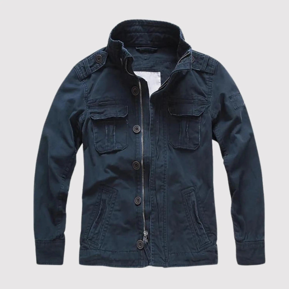 Men's Classic Long-Sleeve Everyday Jacket with Multiple Pockets