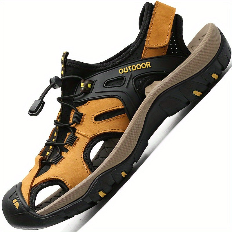 Men’s Closed-Toe Hiking Sandals with All-Terrain Rubber Sole