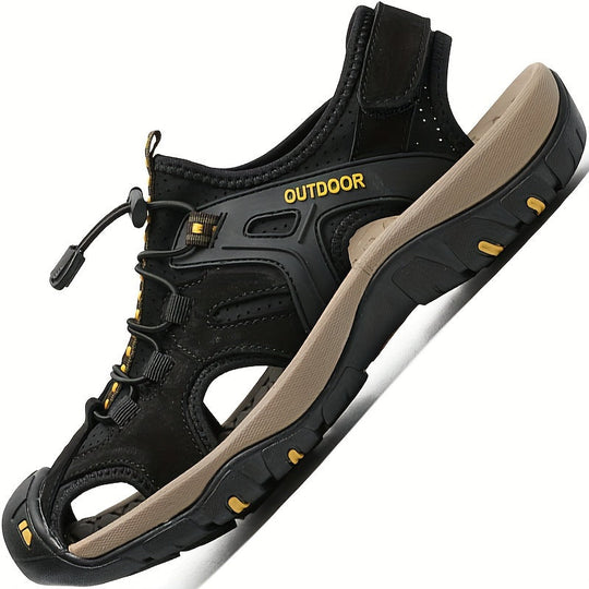 Men’s Closed-Toe Hiking Sandals with All-Terrain Rubber Sole