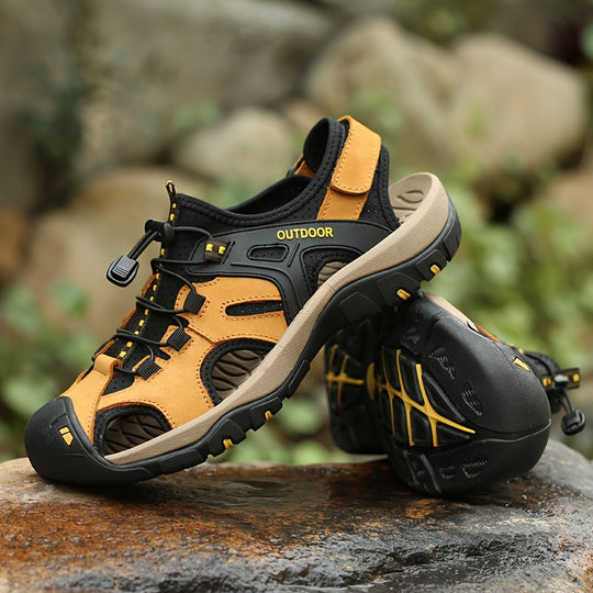 Men’s Closed-Toe Hiking Sandals with All-Terrain Rubber Sole