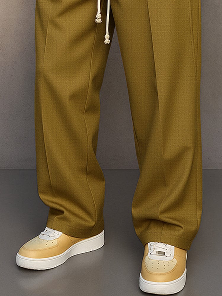 Men’s Cotton-Blend Wide-Leg Pants – Relaxed Drawstring Trousers