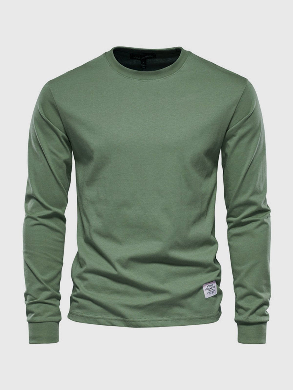 Men's Cotton Crew-Neck T-Shirt – Relaxed Long Sleeves, S–3XL