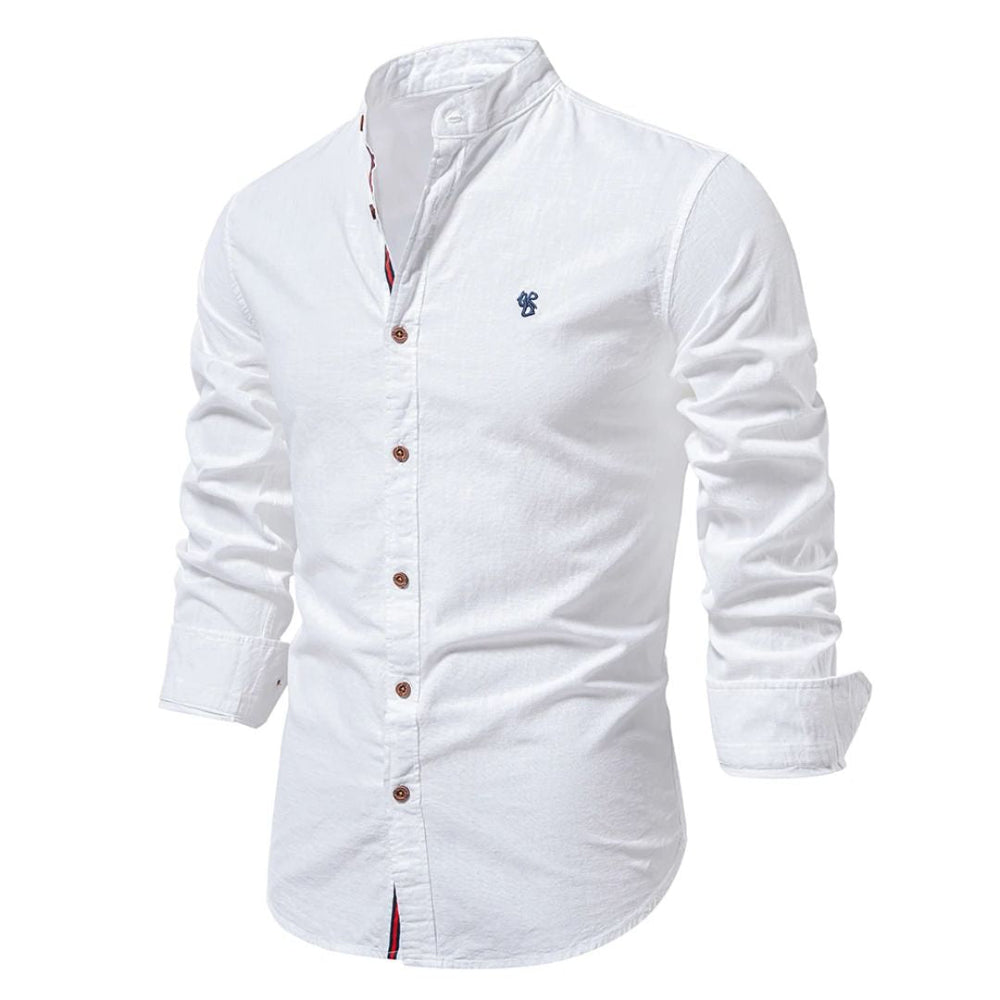Men's Cotton Shirt – Modern Long-Sleeve Collared Button-Up